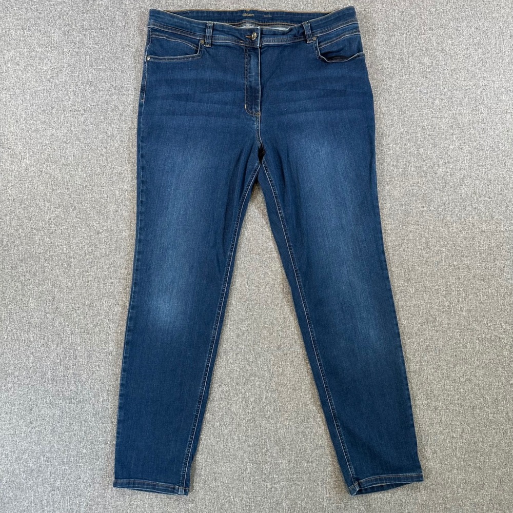 Olsen Jeans Womens 16 Mona Slim Blue Feminine Fit Stretch Tapered Leg Denim
